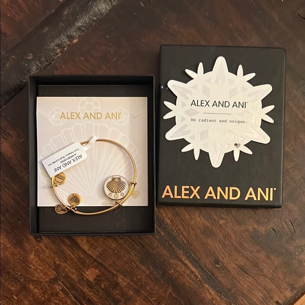 Alex and Ani Gold Charm Bracelet Shell